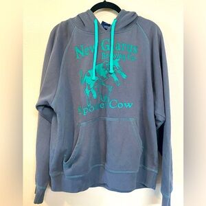 New Glarus Spotted Cow Beer Hoodie Sweatshirt Size Medium Gray & Green